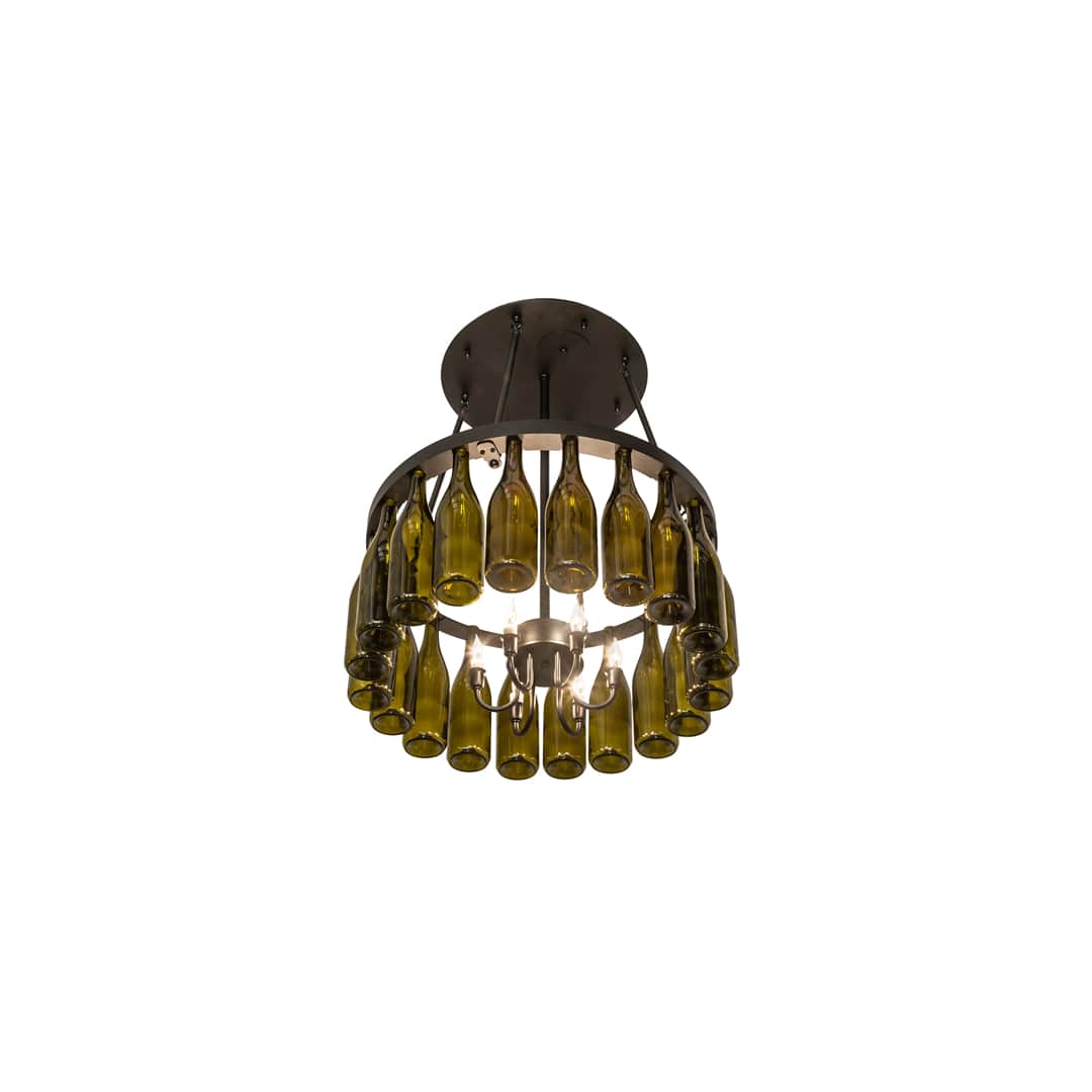 Tuscan Vineyard 6 Light 36" Wide Semi-Flush Drum Ceiling Fixture