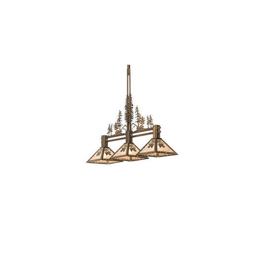 3 Light 45" Wide Linear Pendant