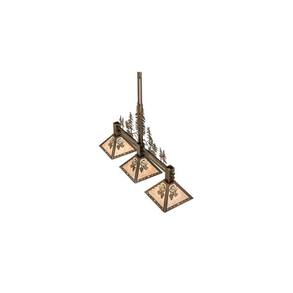 3 Light 45" Wide Linear Pendant