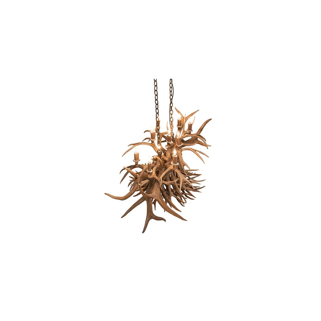 Long Antlers 10 Light 28" Wide Antler Linear Chandelier