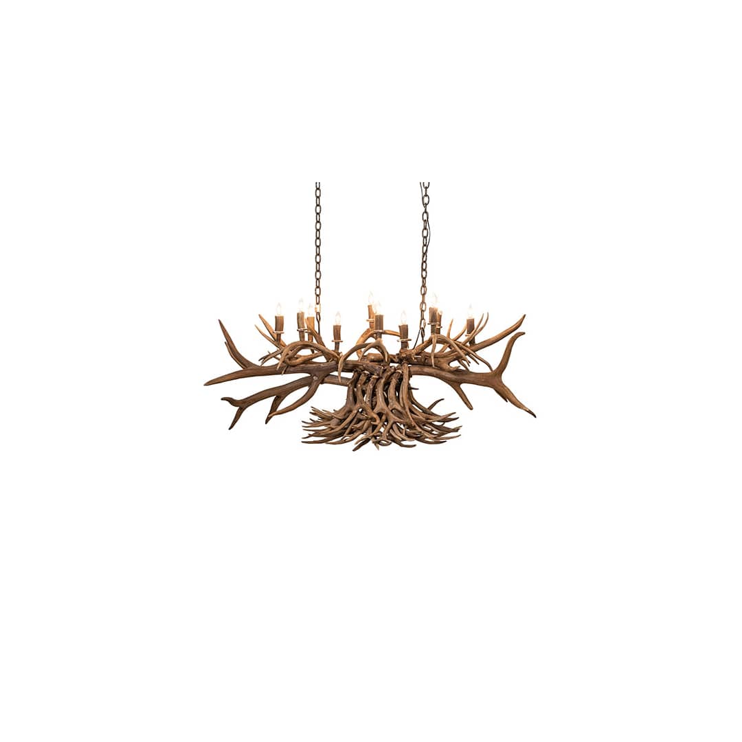 Long Antlers 10 Light 28" Wide Antler Linear Chandelier