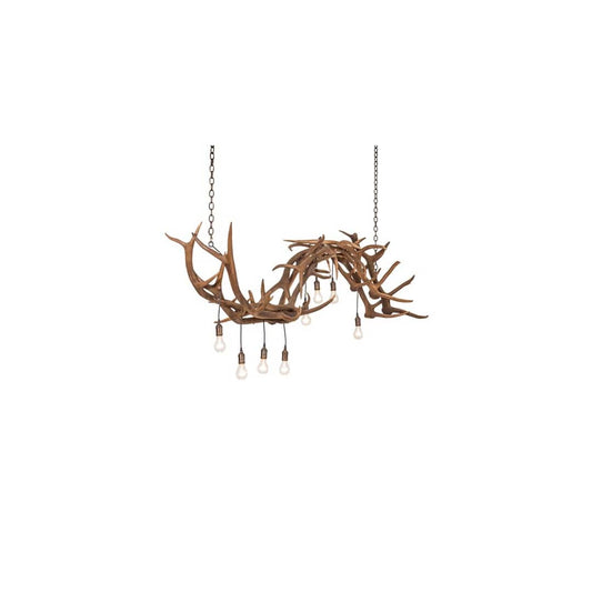 Long Antlers 8 Light 24" Wide Antler Linear Chandelier
