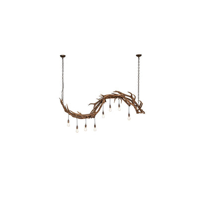 Long Antlers 8 Light 24" Wide Antler Linear Chandelier