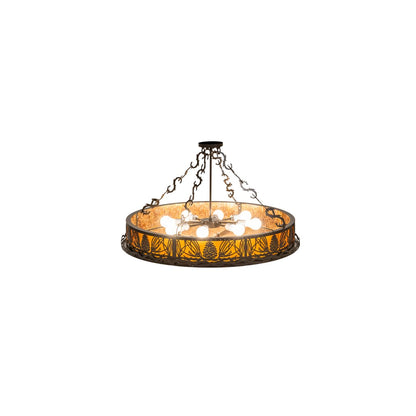 Mountain Pine 8 Light 36" Wide Semi-Flush Drum Ceiling Fixture