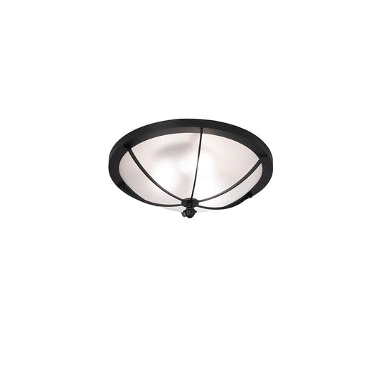 Dominga 3 Light 20" Wide Flush Mount Bowl Ceiling Fixture - Textured Black Finish