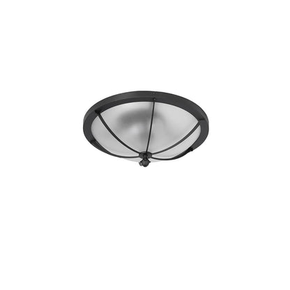 Dominga 3 Light 20" Wide Flush Mount Bowl Ceiling Fixture - Textured Black Finish