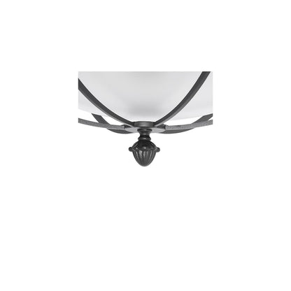 Dominga 3 Light 20" Wide Flush Mount Bowl Ceiling Fixture - Textured Black Finish