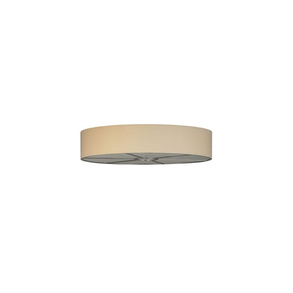 Cilindro 8 Light 48" Wide Semi-Flush Drum Ceiling Fixture with Natural Shade - Nickel Finish