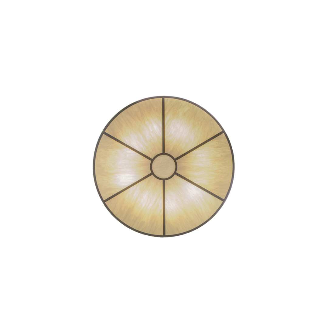 Cilindro 8 Light 48" Wide Semi-Flush Drum Ceiling Fixture with Natural Shade - Nickel Finish