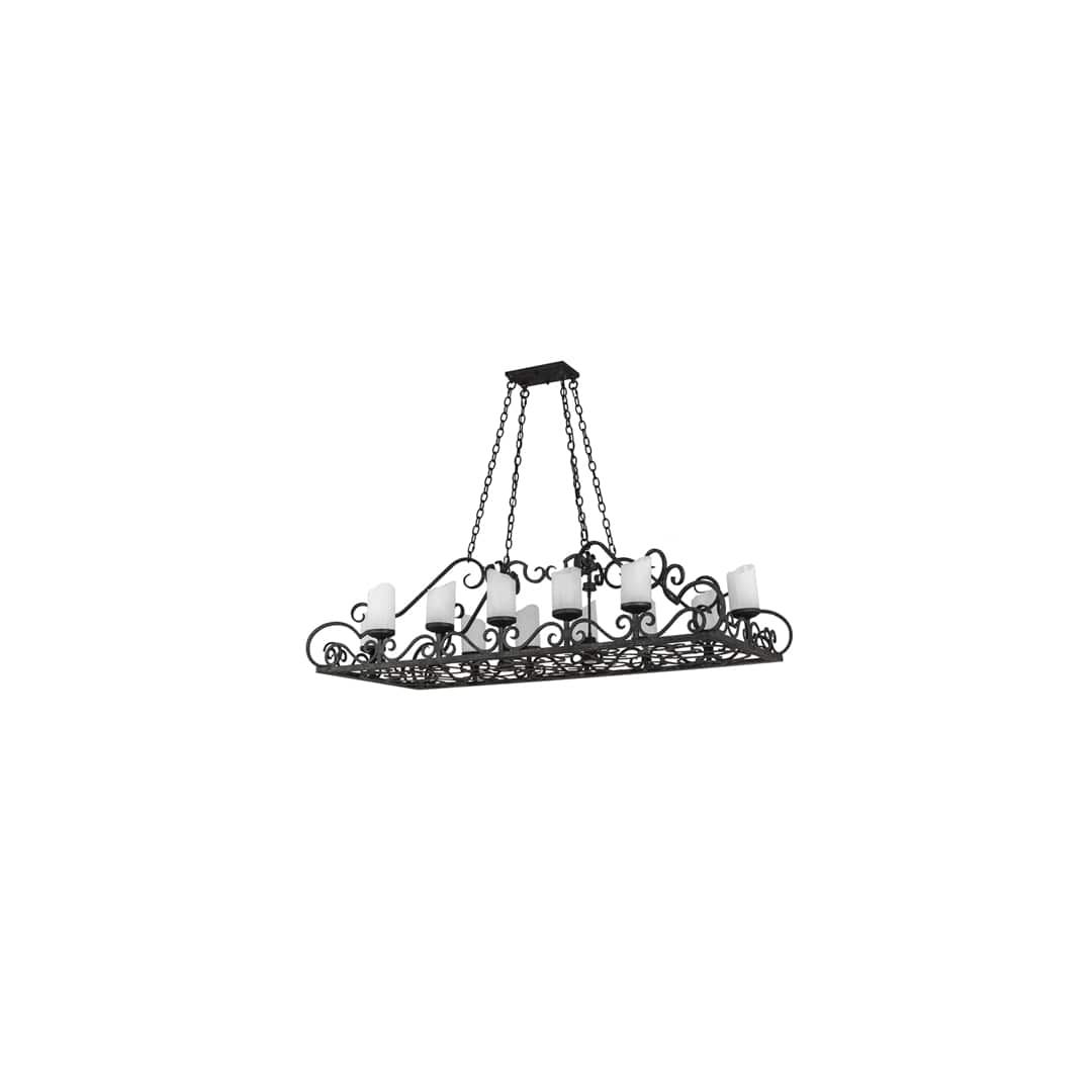 Long Carlotta 12 Light 31" Wide Pillar Candle Linear Chandelier