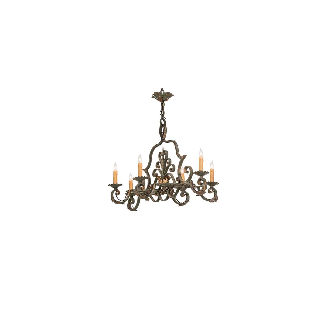 Long Rosalie 6 Light 25" Wide Taper Candle Style Chandelier
