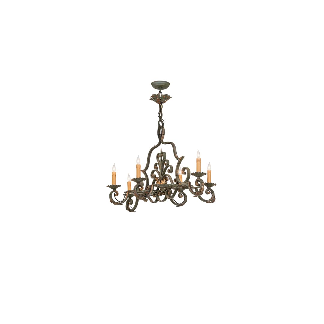 Long Rosalie 6 Light 25" Wide Taper Candle Style Chandelier