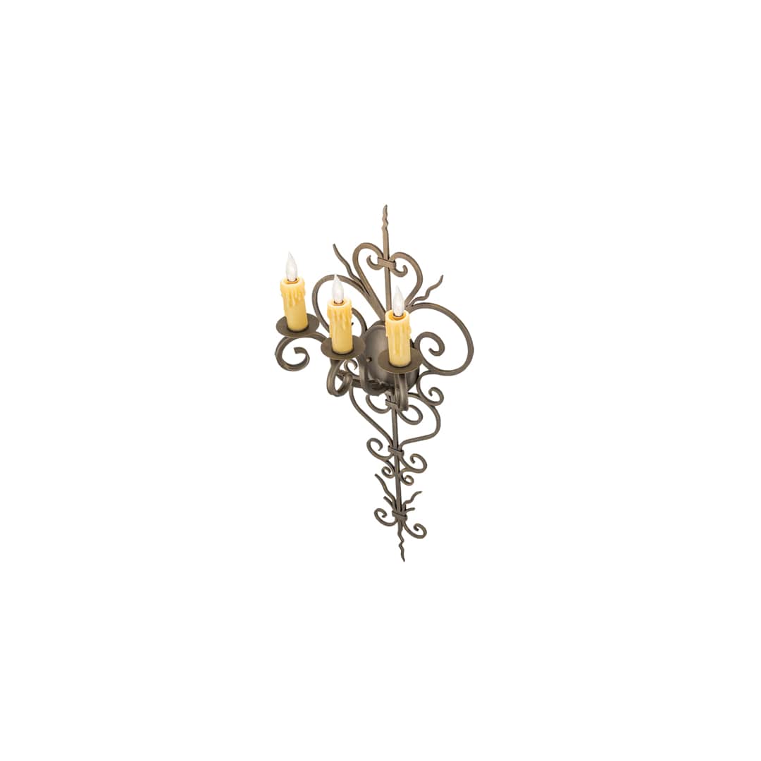 3 Light 36" Tall Wall Sconce
