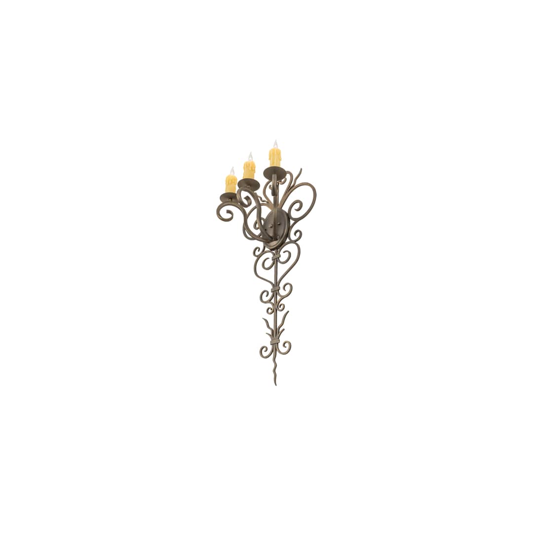 3 Light 36" Tall Wall Sconce