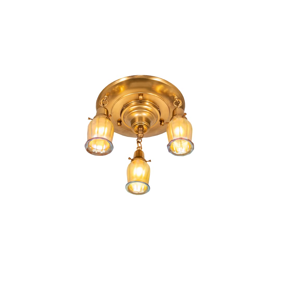 Revival Favrile 3 Light 18" Wide Semi-Flush Ceiling Fixture