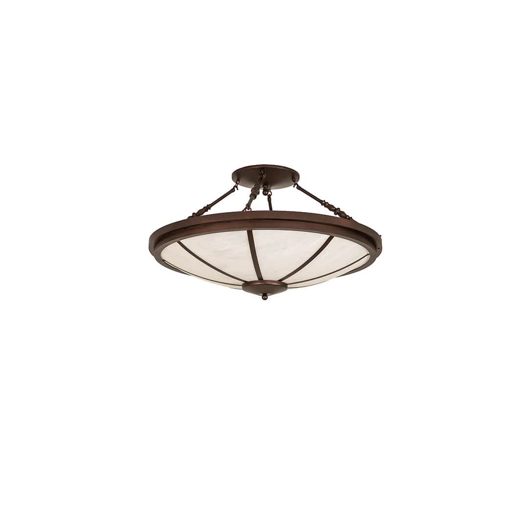 Commerce 6 Light 36" Wide Semi-Flush Bowl Ceiling Fixture - Mahogany Bronze Finish