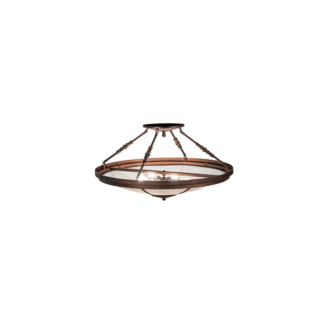 Commerce 6 Light 36" Wide Semi-Flush Bowl Ceiling Fixture - Mahogany Bronze Finish