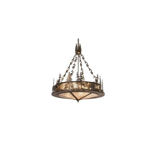 4 Light 24" Wide Abstract Pendant