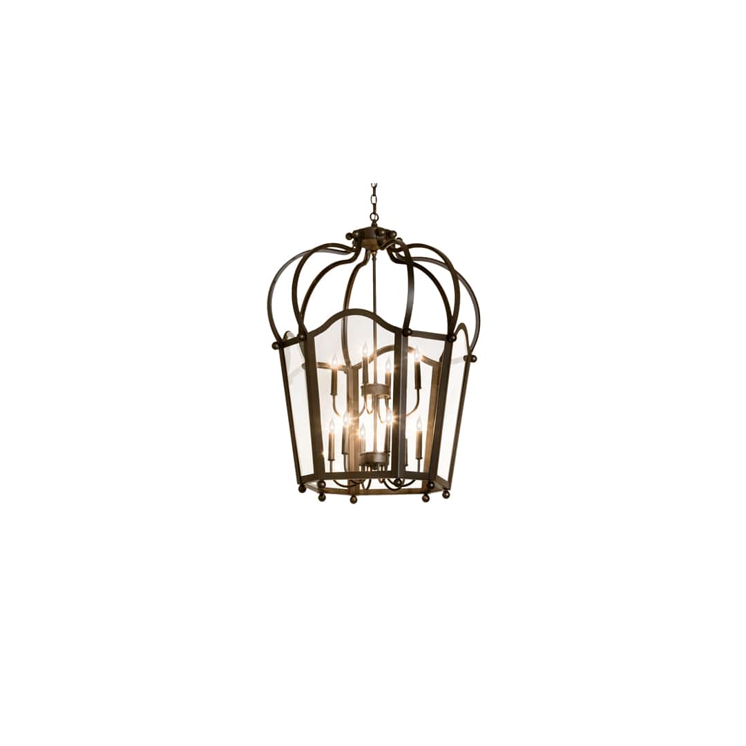 10 Light 33" Wide Taper Candle Pendant
