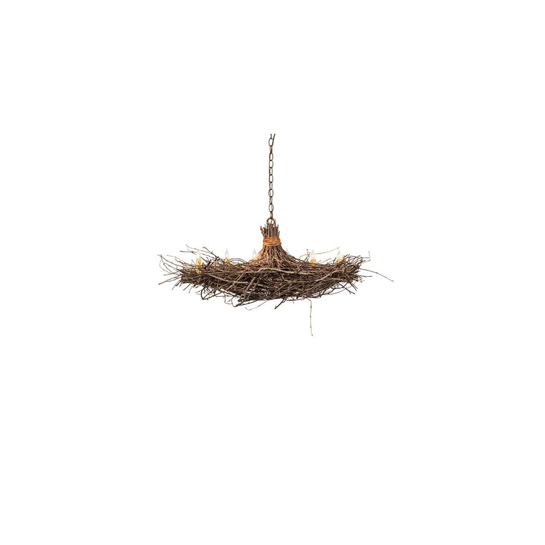 Long Twigs 6 Light 18" Wide Taper Candle Pendant