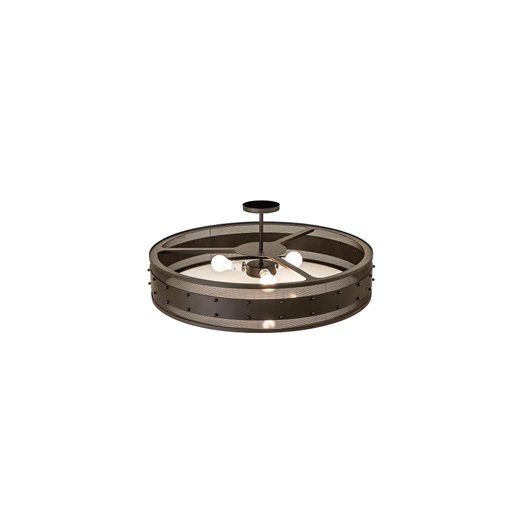 Nolan 3 Light 30" Wide Semi-Flush Drum Ceiling Fixture