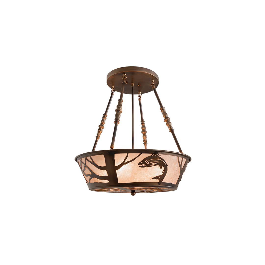 Leaping Trout 4 Light 22" Wide Semi-Flush Ceiling Fixture