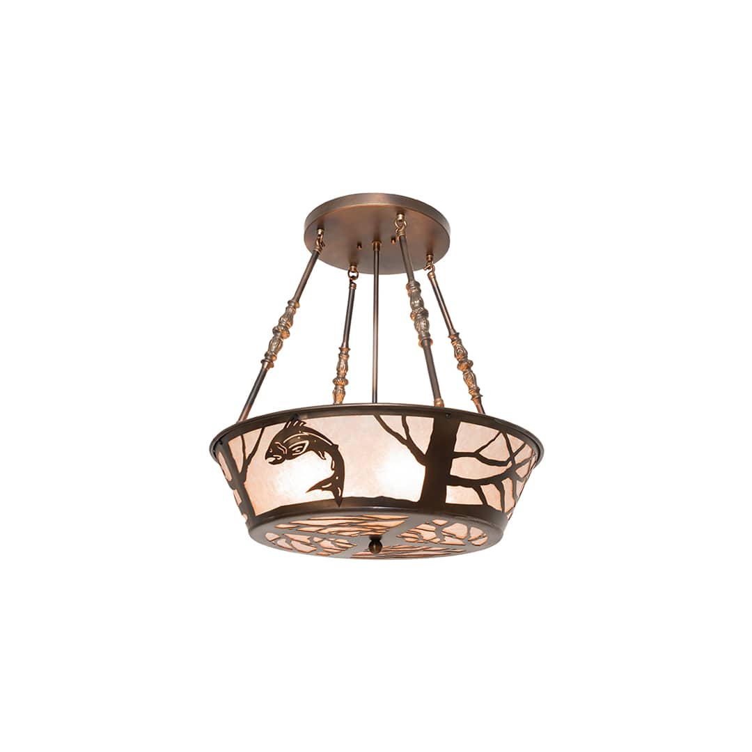 Leaping Trout 4 Light 22" Wide Semi-Flush Ceiling Fixture