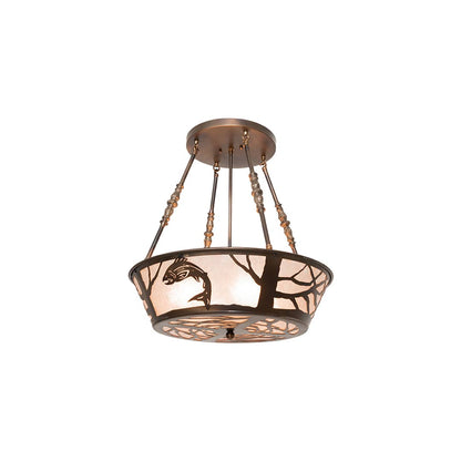 Leaping Trout 4 Light 22" Wide Semi-Flush Ceiling Fixture