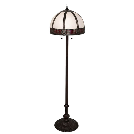 Gothic 3 Light 62" Tall Tiffany Floor Lamp with Art Glass Shade