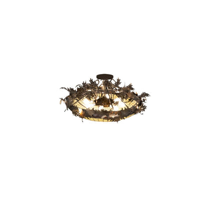 Acorn and Oak Leaf 8 Light 48" Wide Semi-Flush Bowl Ceiling Fixture