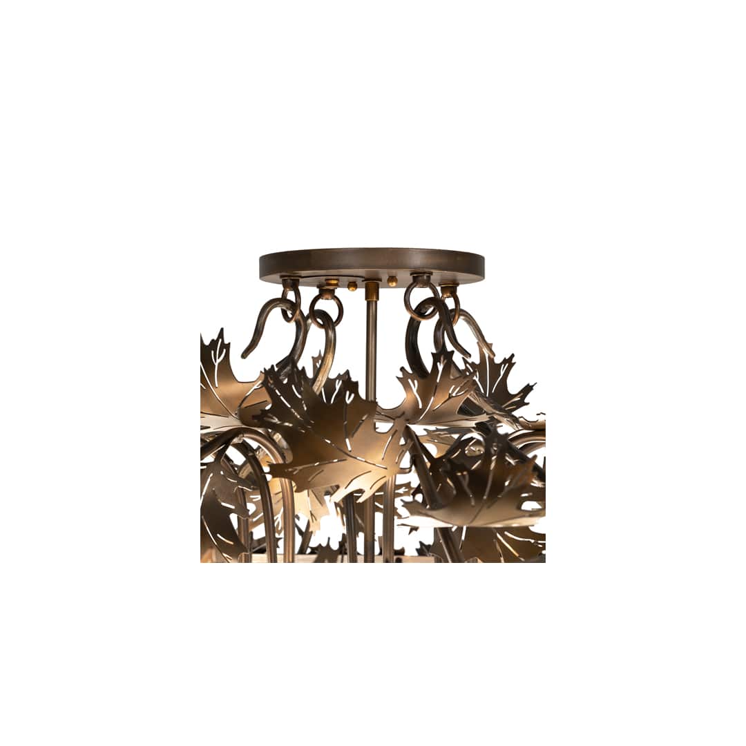 Acorn and Oak Leaf 8 Light 48" Wide Semi-Flush Bowl Ceiling Fixture