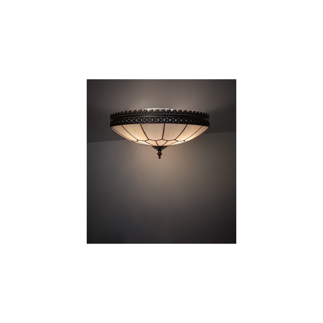 Vincent Honeycomb 3 Light 15" Wide Semi-Flush Bowl Ceiling Fixture - Antique Brass Finish