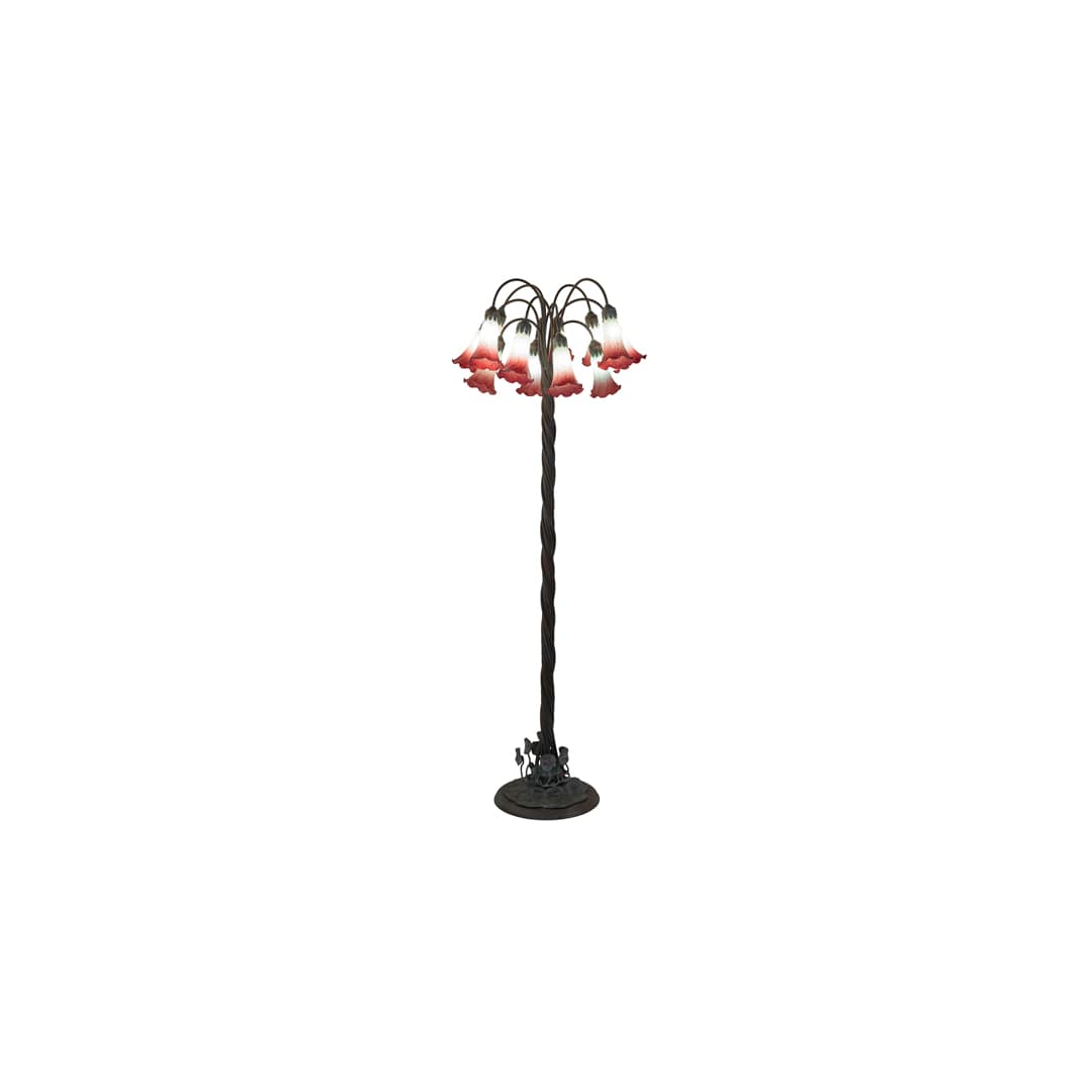Tiffany Pond Lily 12 Light 61" Tall Buffet Floor Lamp