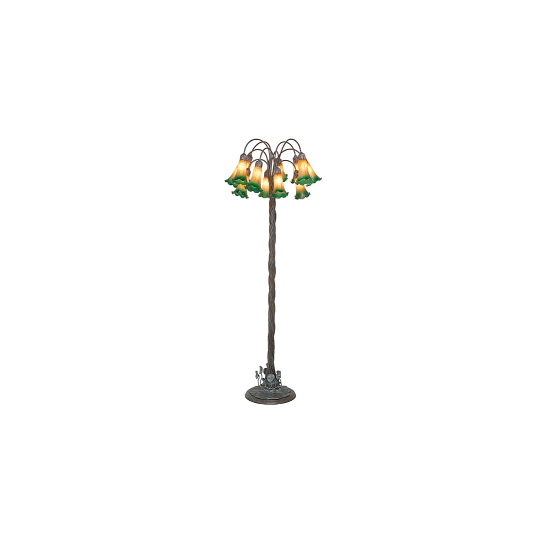 Tiffany Pond Lily 12 Light 61" Tall Buffet Floor Lamp