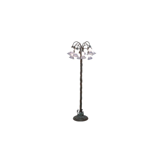 Tiffany Pond Lily 12 Light 61" Tall Buffet Floor Lamp