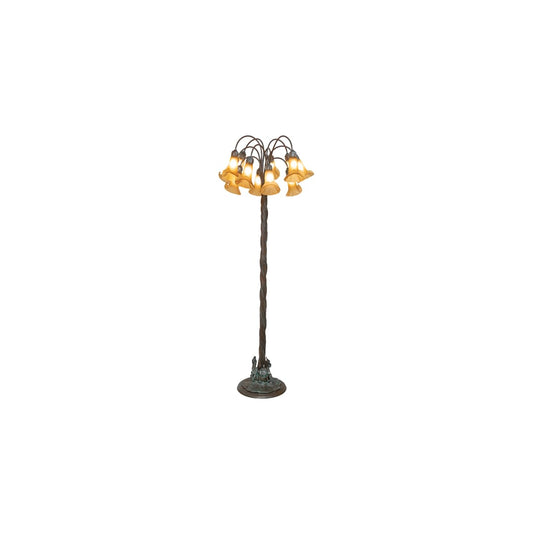 Tiffany Pond Lily 12 Light 61" Tall Buffet Floor Lamp