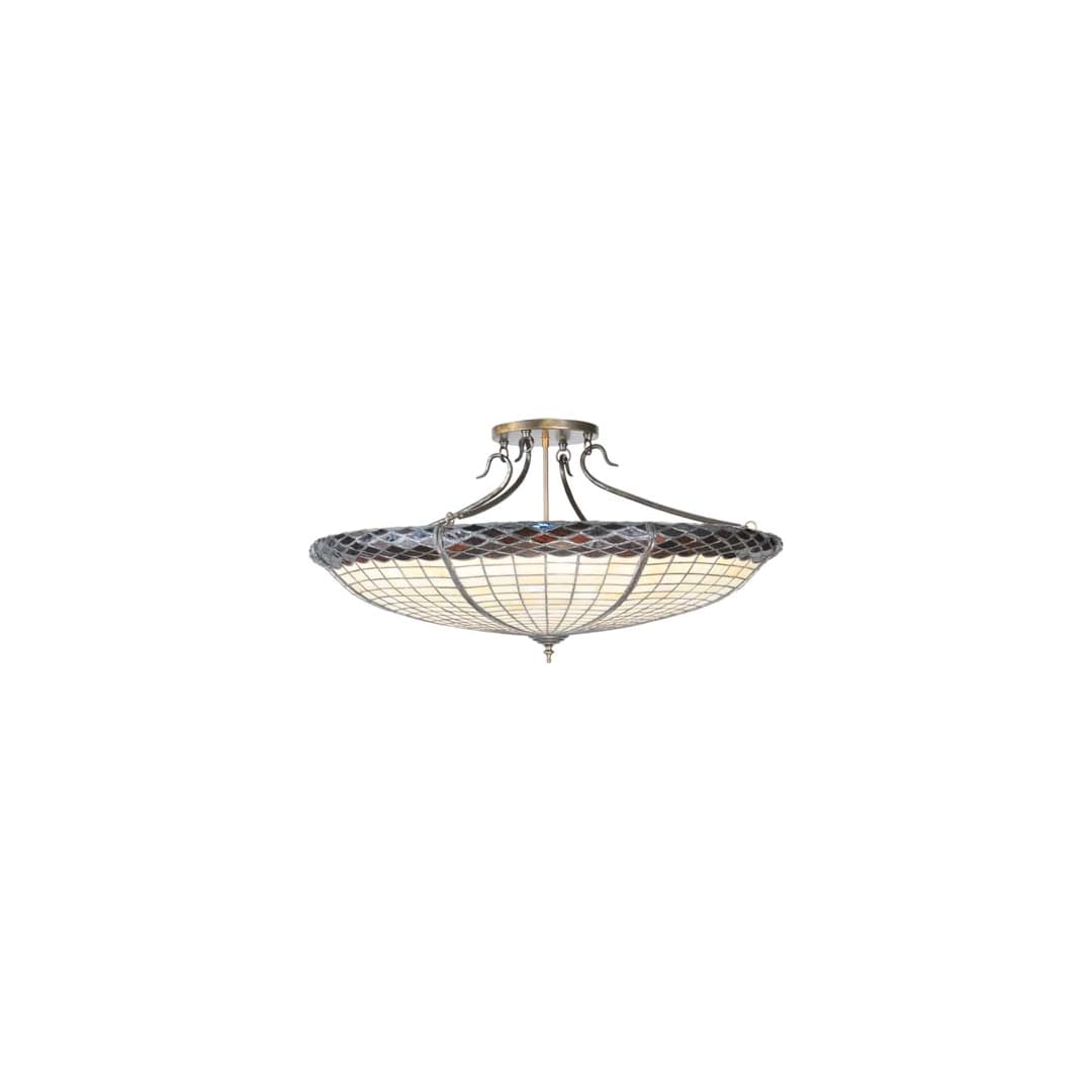 Greenbriar Oak 6 Light 36" Wide Semi-Flush Bowl Ceiling Fixture