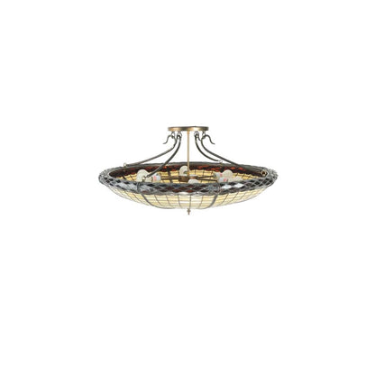 Greenbriar Oak 6 Light 36" Wide Semi-Flush Bowl Ceiling Fixture