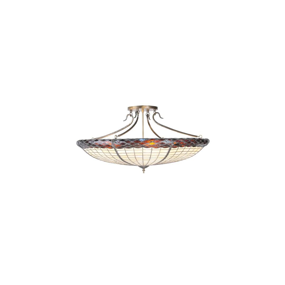 Greenbriar Oak 6 Light 36" Wide Semi-Flush Bowl Ceiling Fixture