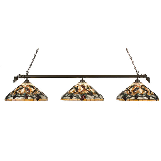 72.5" L Jeweled Grape 3 Light Island Chandelier