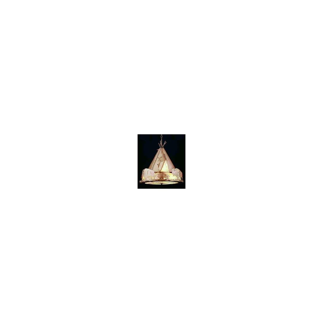 Teepee w/ Buffalo 3 Light 48" Wide Pendant