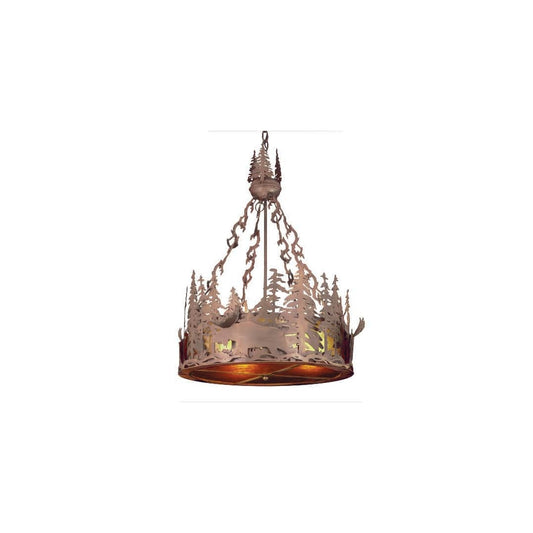 Moose at Dusk 12 Light 72" Wide Pendant