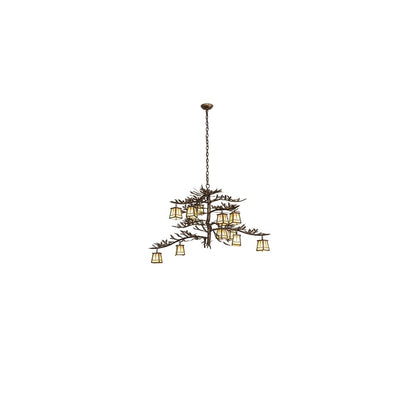 Pine Branch Valley View 12 Light 36" Wide Chandelier
