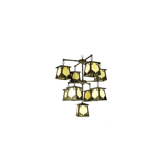 Kirkpatrick 9 Light 36" Wide Chandelier with Green Acrylic Shade