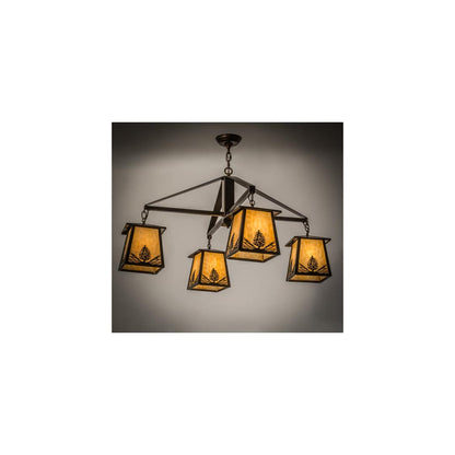 Stillwater Mountain Pine 4 Light 38" Wide Chandelier