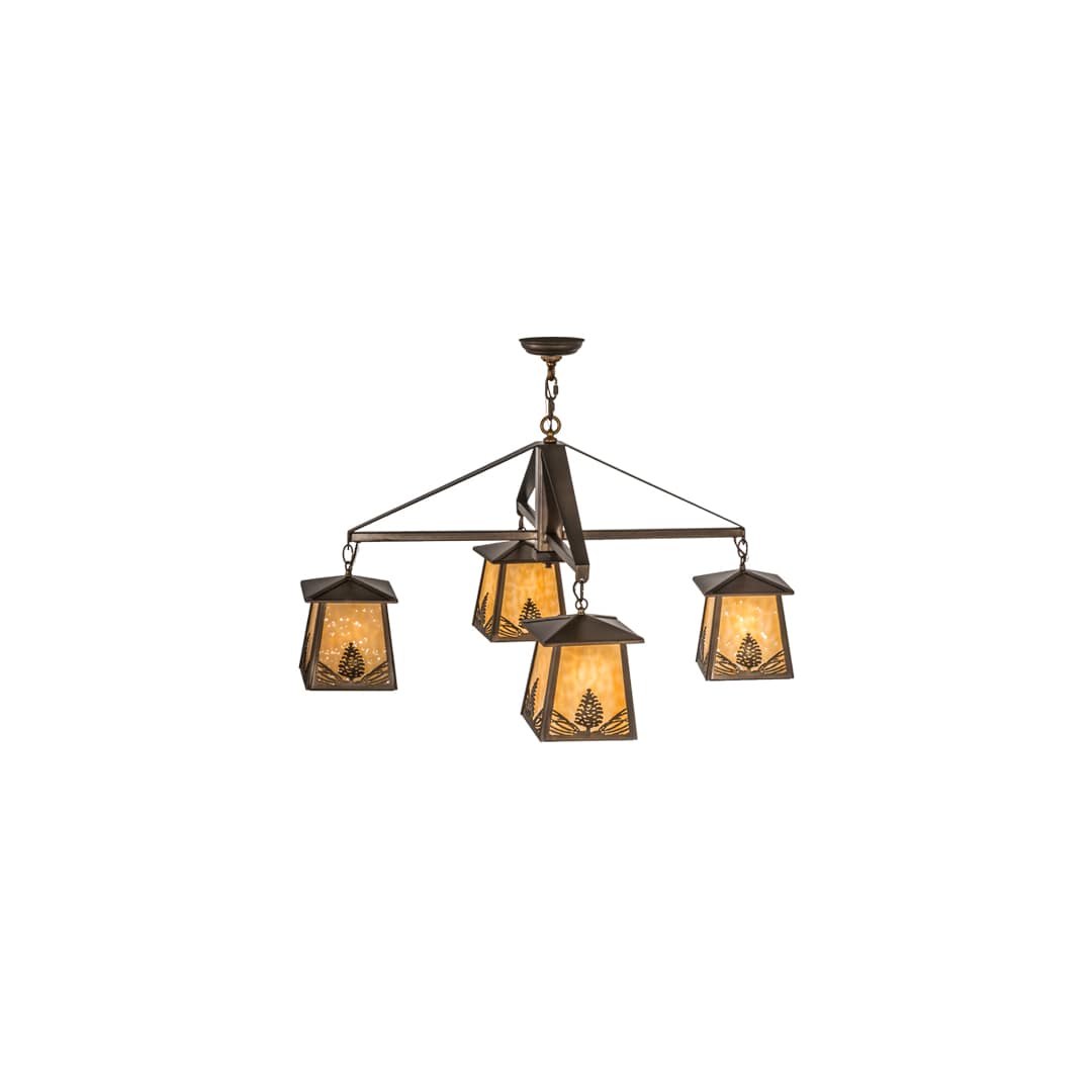 Stillwater Mountain Pine 4 Light 38" Wide Chandelier