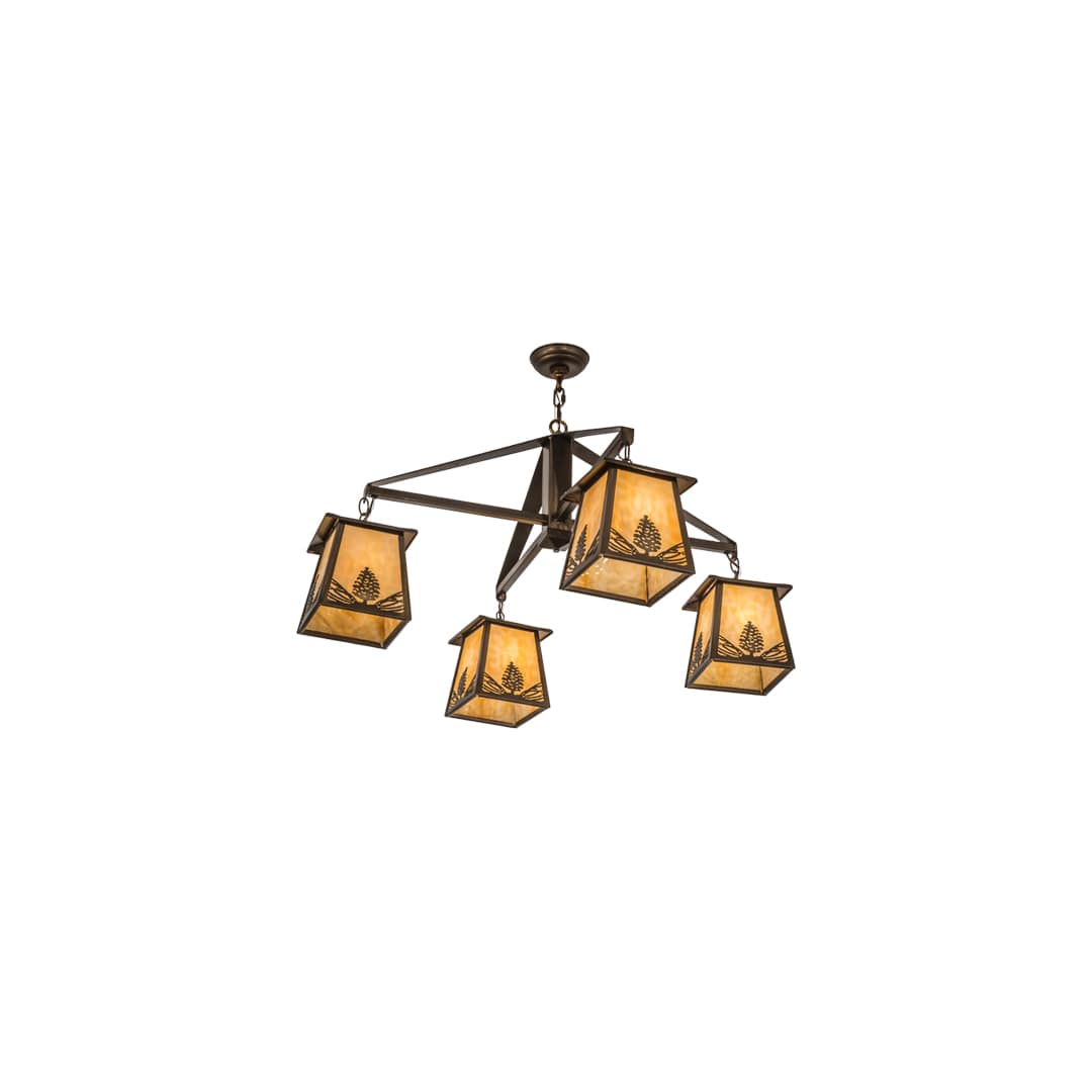 Stillwater Mountain Pine 4 Light 38" Wide Chandelier