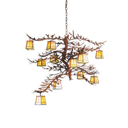48" W Pine Branch Valley View 12 Light Chandelier