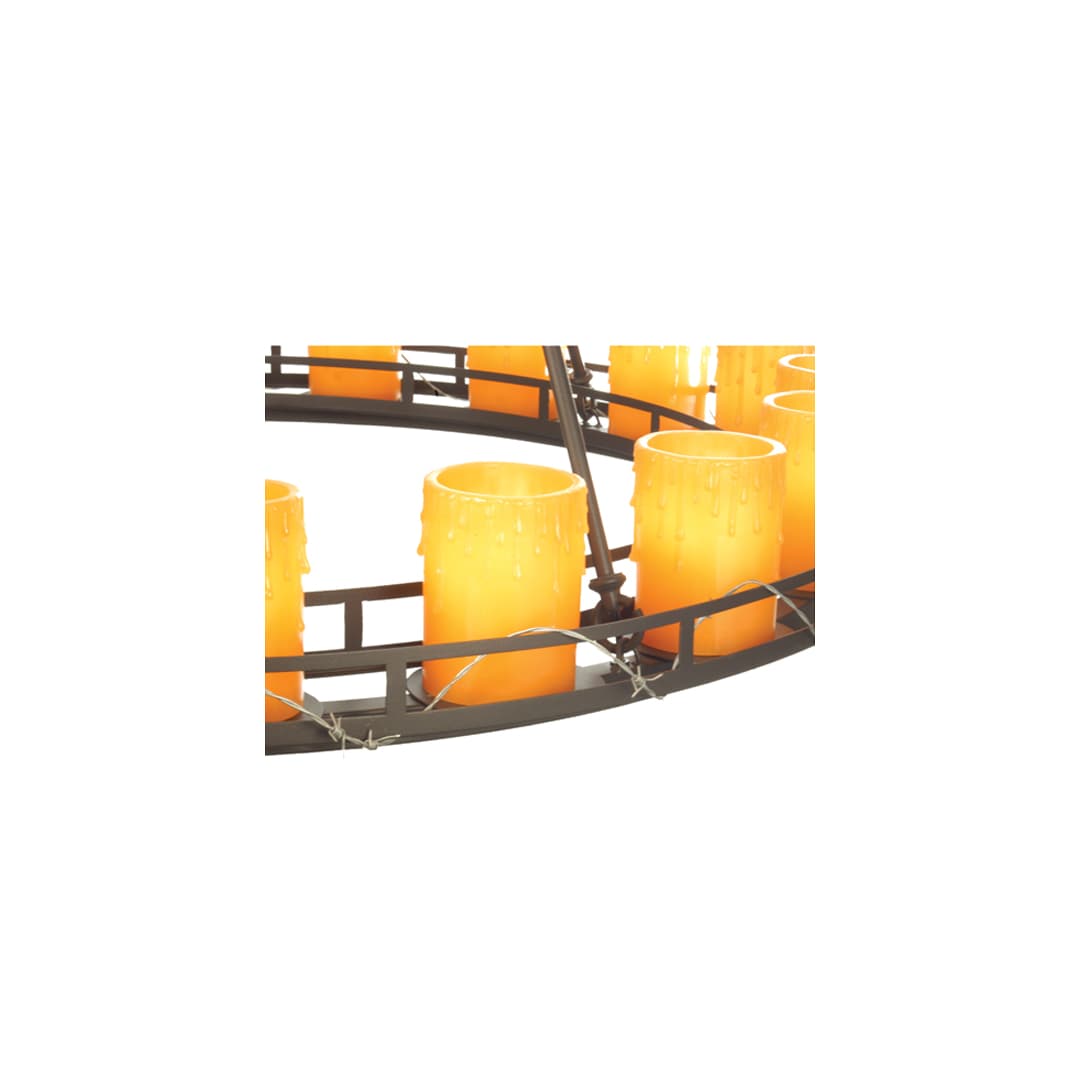 Barbury Barbed Wire 18 Light 48" Wide Wrought Iron Candle Style Chandelier
