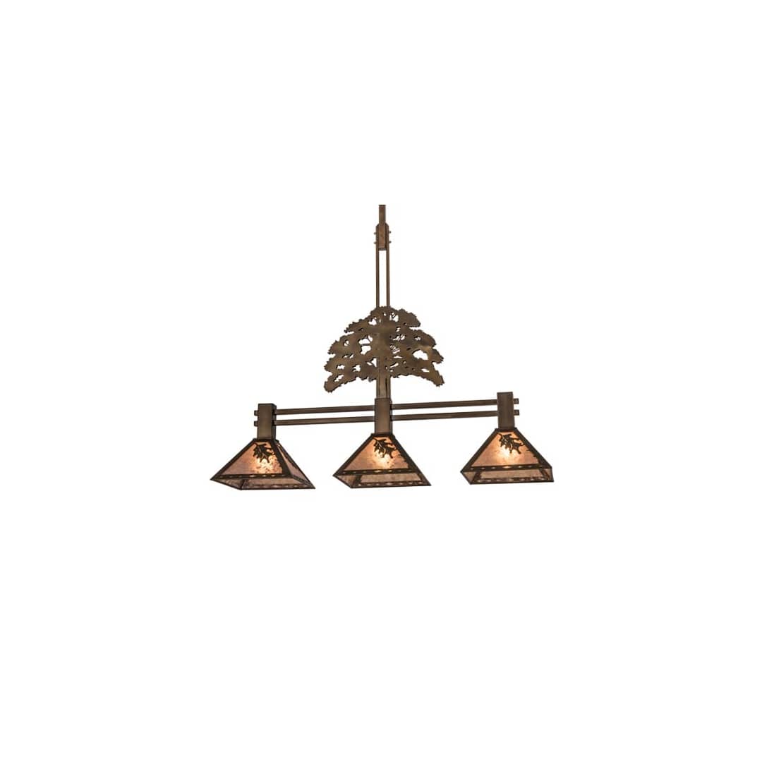 Oak Tree Oak Leaf 3 Light 12" Wide Linear Pendant